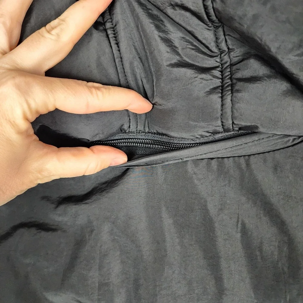 Liz Claiborne Womens Small Removable Hood Down Feather Puffer‎ Jacket Black